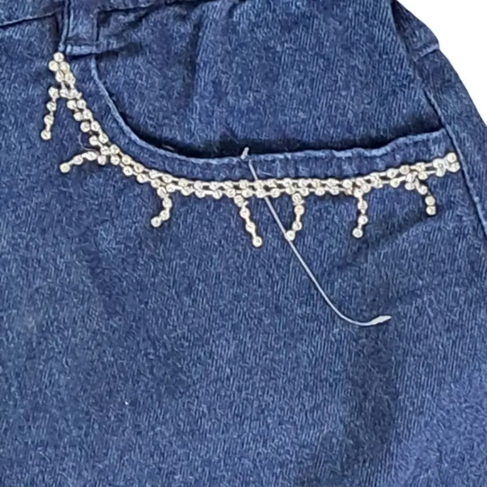 Jolie & Joy By FCT Distressed Denim Shorts NWT Frayed Rhinestone Accent Size 2X